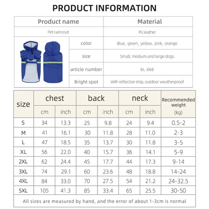Manteau imperméable pour chien de grande taille