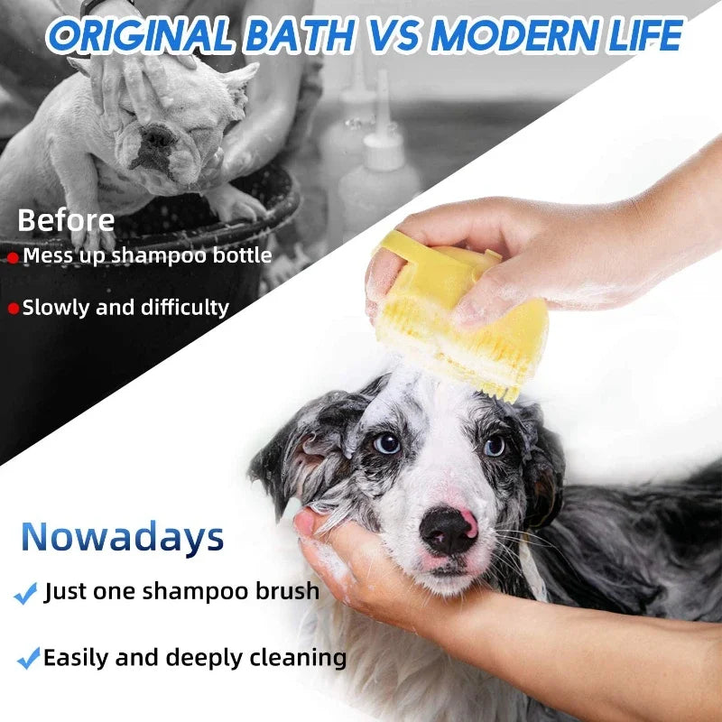 Brosse à shampoing pour chien et chat, 80 ml, 76 g