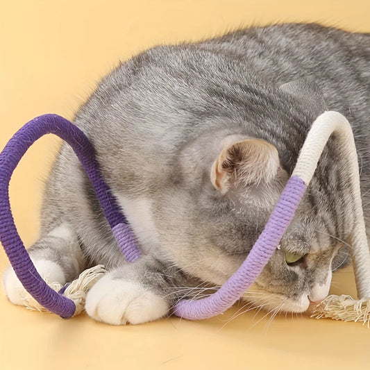 Jouet en corde à mordre pour chat, durable et qui fait grincer les dents