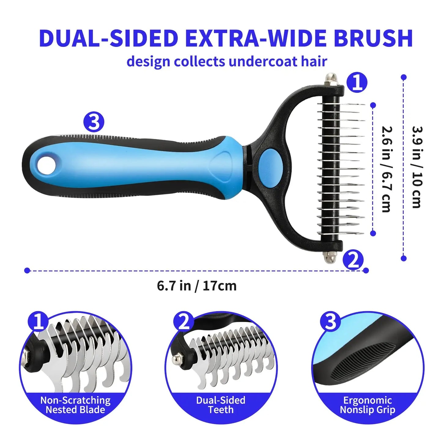 Brosse professionnelle pour éliminer les poils de chien