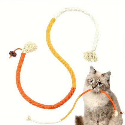 Jouet en corde à mordre pour chat, durable et qui fait grincer les dents