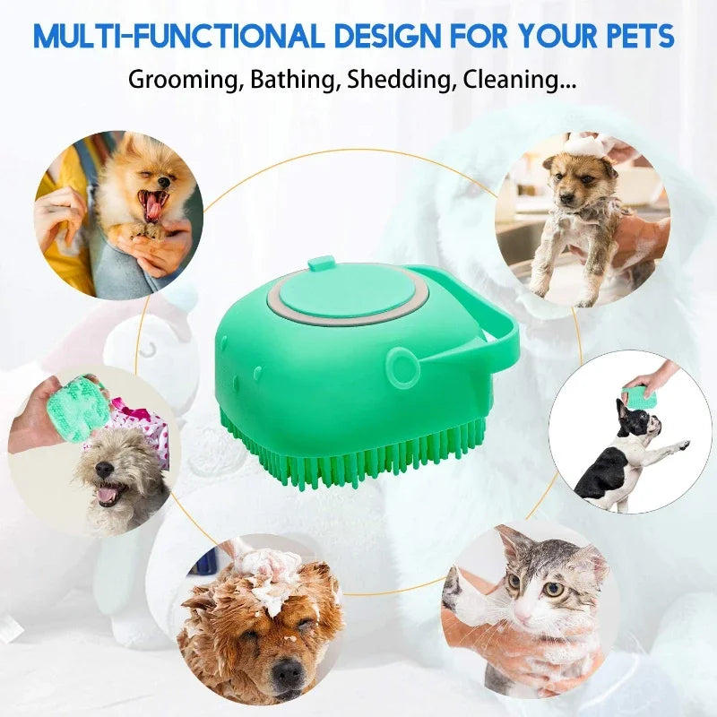 Brosse à shampoing pour chien et chat, 80 ml, 76 g
